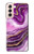 S3896 Purple Marble Gold Streaks Case For Samsung Galaxy S21 5G