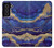 S3906 Navy Blue Purple Marble Case For Samsung Galaxy S21 FE 5G