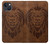 S2529 Leo Zodiac Tattoo Brown Graphic Print Case For iPhone 14