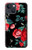 S3112 Rose Floral Pattern Black Case For iPhone 14