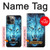 S0752 Blue Fire Grim Wolf Case For iPhone 14 Pro