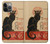 S2739 Chat Noir Black Cat Vintage Case For iPhone 14 Pro