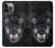 S2823 Black Wolf Blue Eyes Face Case For iPhone 14 Pro