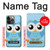 S3029 Cute Blue Owl Case For iPhone 14 Pro