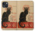 S2739 Chat Noir Black Cat Vintage Case For iPhone 14 Plus
