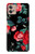 S3112 Rose Floral Pattern Black Case For Motorola Moto G32