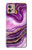 S3896 Purple Marble Gold Streaks Case For Motorola Moto G32