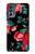 S3112 Rose Floral Pattern Black Case For Motorola Moto G62 5G