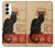 S2739 Chat Noir Black Cat Vintage Case For Samsung Galaxy S23