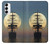 S2897 Pirate Ship Moon Night Case For Samsung Galaxy S23