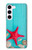 S3428 Aqua Wood Starfish Shell Case For Samsung Galaxy S23