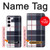 S3452 Plaid Fabric Pattern Case For Samsung Galaxy S23