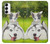 S3795 Kitten Cat Playful Siberian Husky Dog Paint Case For Samsung Galaxy S23