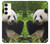 S1073 Panda Enjoy Eating Case For Samsung Galaxy S23 Plus