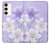 S2361 Purple White Flowers Case For Samsung Galaxy S23 Plus