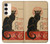 S2739 Chat Noir Black Cat Vintage Case For Samsung Galaxy S23 Plus