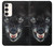 S2823 Black Wolf Blue Eyes Face Case For Samsung Galaxy S23 Plus