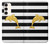 S2882 Black and White Striped Gold Dolphin Case For Samsung Galaxy S23 Plus