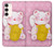 S3025 Pink Maneki Neko Lucky Cat Case For Samsung Galaxy S23 Plus