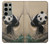S2210 Panda Fluffy Art Painting Case For Samsung Galaxy S23 Ultra