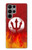 S2803 Fire Red Devil Spear Symbol Case For Samsung Galaxy S23 Ultra