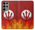 S2803 Fire Red Devil Spear Symbol Case For Samsung Galaxy S23 Ultra