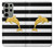 S2882 Black and White Striped Gold Dolphin Case For Samsung Galaxy S23 Ultra