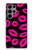 S2933 Pink Lips Kisses on Black Case For Samsung Galaxy S23 Ultra