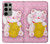 S3025 Pink Maneki Neko Lucky Cat Case For Samsung Galaxy S23 Ultra