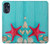 S3428 Aqua Wood Starfish Shell Case For Motorola Moto G 5G (2023)