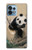 S2210 Panda Fluffy Art Painting Case For Motorola Edge+ (2023), X40, X40 Pro, Edge 40 Pro