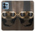 S2645 Vintage Brown Goggles Motorcycle Helmet Case For Motorola Edge+ (2023), X40, X40 Pro, Edge 40 Pro