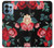 S3112 Rose Floral Pattern Black Case For Motorola Edge+ (2023), X40, X40 Pro, Edge 40 Pro