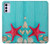 S3428 Aqua Wood Starfish Shell Case For Motorola Moto G42