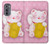 S3025 Pink Maneki Neko Lucky Cat Case For Motorola Edge (2022)