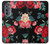 S3112 Rose Floral Pattern Black Case For Motorola Edge (2022)