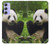 S1073 Panda Enjoy Eating Case For Samsung Galaxy A54 5G