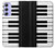 S3078 Black and White Piano Keyboard Case For Samsung Galaxy A54 5G