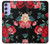 S3112 Rose Floral Pattern Black Case For Samsung Galaxy A54 5G