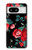 S3112 Rose Floral Pattern Black Case For Google Pixel 8