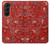S3354 Red Classic Bandana Case For Samsung Galaxy Z Fold 5