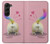 S3923 Cat Bottom Rainbow Tail Case For Samsung Galaxy Z Fold 5