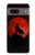S2955 Wolf Howling Red Moon Case For Google Pixel 7a