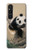 S2210 Panda Fluffy Art Painting Case For Sony Xperia 1 V