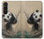 S2210 Panda Fluffy Art Painting Case For Sony Xperia 1 V