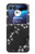 S2544 Japanese Kimono Style Black Flower Pattern Case For Motorola Razr 40 Ultra