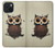 S0360 Coffee Owl Case For iPhone 15 S0360 Coffee Owl Case For iPhone 15