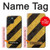 S2231 Yellow and Black Line Hazard Striped Case For iPhone 15