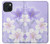 S2361 Purple White Flowers Case For iPhone 15