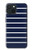 S2767 Navy White Striped Case For iPhone 15
